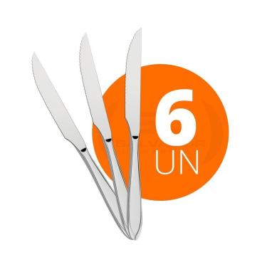 Imagem de 6 Facas Churrasco Luxo Laguna Em Aço Inox Fitop  Tramontina