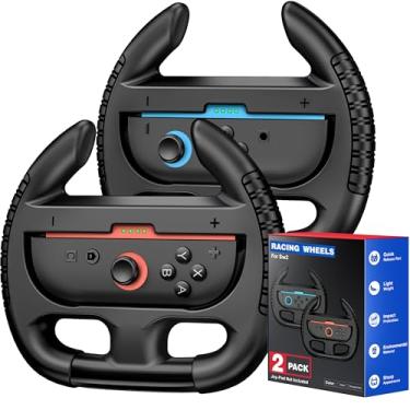 Imagem de Steering Wheels for Nintendo Switch 2 (2025), Racing Wheels for Mario Kart World & 8 Deluxe, Bigger SL/SR Buttons, Switch 2 Games Accessories for Switch 2 JoyCon Controller, Easy to Install, 2 Pack