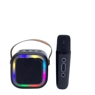 Imagem de Caixa de Som Alto-falante Karaoke com Microfone -Bluetooth -Luzes LED e Diversão para Toda a Família Com 1 Ou 2 Microfones (1, PRET)