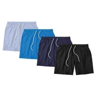 Imagem de Kit 4 Shorts Masculino Liso Básico Bermuda Tactel Água Praia Treino Academia Corrida-Masculino