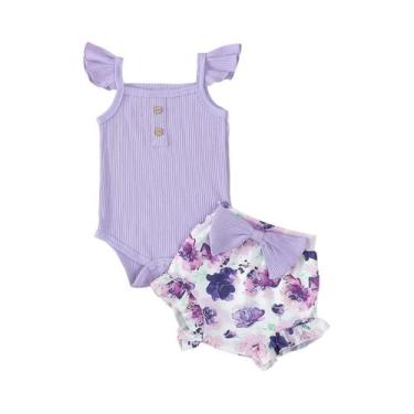 Imagem de Conjunto De Roupas De Verão Para Bebê Menina Recém-Nascida, Body Sem M