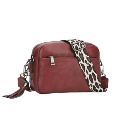 Imagem de KL928 Bolsa transversal pequena para mulheres, bolsa de couro sintético macio para celular, alça ajustável, bolsa carteira, Vermelho arroxeado