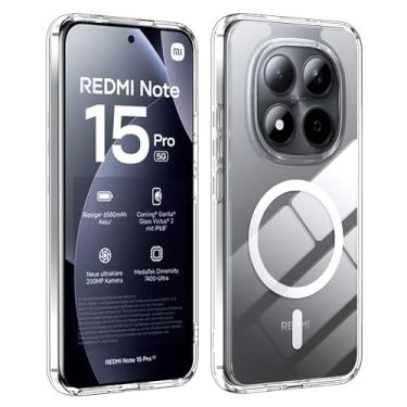 Imagem de Suttkue Capa magnética para Redmi Note 15 Pro 5G, alta qualidade, material de policarbonato, resistente a arranhões, antiderrapante e transparente