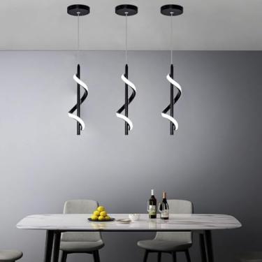 Imagem de Luminária de Teto Pendente LED Moderna - Bivolt 110/220V, Ideal para Corredor, Sala, Quarto e Cozinha, Iluminação Decorativa e Versátil (Preto)
