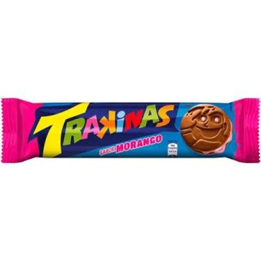 Imagem de Biscoito Recheado Sabor Morango Trakinas 126g