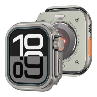 Imagem de HEPUP Caixa de relógio de liga para Apple Watch Case Ultra 2 49mm Série S10 46mm S9 S8 S7 S6 S5 S4 SE 44MM 45MM Capa protetora de metal Capa protetora(Grey,49MM)