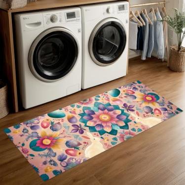 Imagem de ANNA QUEEN Tapete de lavanderia 50 x 129 cm – Tapete antiderrapante para cozinha rústica, entrada, cabana e decoração de casa