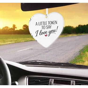 Imagem de Enfeites de Natal para pendurar em coração, enfeites de árvore de Natal feitos à mão, decoração de carro e casa - Presente de Natal, decoração de artesanato em acrílico, ideias de troca de presentes