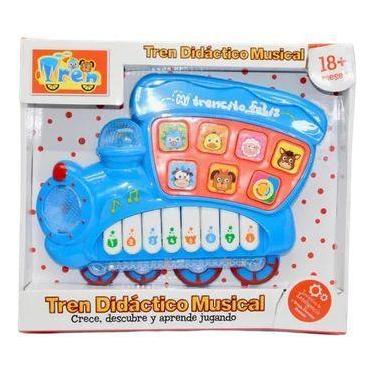 Imagem de Brinquedo Piano Trenzinho Didático  Musical  (Azul) - Toy King