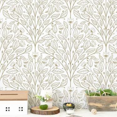 Imagem de Safiyya Papel de parede de papel de parede boho moderno bege em forma de leque 199.9 cm x 43.9 cm papel de contato descasque e cole papel de parede autoadesivo removível para quarto banheiro rolo de