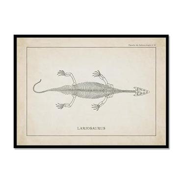 Imagem de Arte de parede de esqueleto de dinossauro vintage, paleontologia, pôsteres em tela, fósseis de dinossauro, impressões artísticas, esboços, fotos, decoração de quarto de menino (SKU6,20.3x30.5 cm =