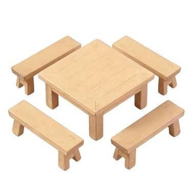 Imagem de HUAXIUZH 1 conjunto de enfeites de móveis de jardim de fadas em miniatura DIY micro decoração de paisagem para casa (bege)