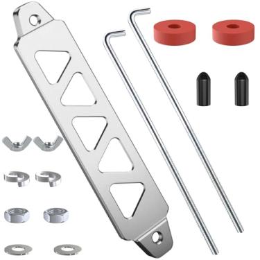 Imagem de Kit de suporte de bateria, suporte de montagem de liga de alumínio, suporte de retenção de bateria com parafusos J, kit universal de suporte de bateria de carro de cinco furos triangular de 21,6 cm