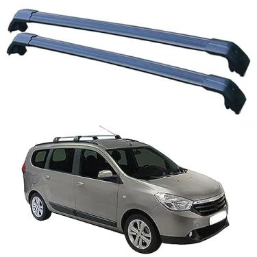 Imagem de Tsinesla Barras de trilho de tejadilho de carro Barras transversais para Dacia para LODGY 5 portas MPV 2012-2021 (trilhos embutidos) trilhos de teto superiores de liga de alumínio com lacuna para teto