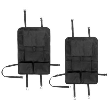 Imagem de Stalwart Organizador de assento de carro pacote com 2 - acessórios de organização de carro para banco de trás com 9 bolsos e suporte para tablet - essenciais para viagem na estrada (preto)