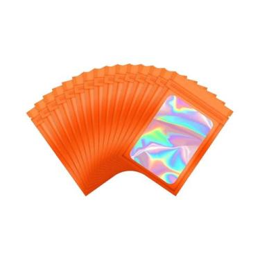 Imagem de Sacos De Mylar Holográficos Com Fecho Zip, 50 Peças, Embalagem Plástic