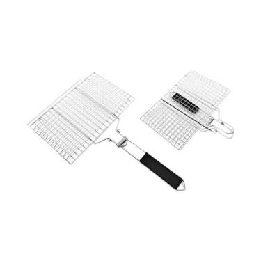 Imagem de Cesta Antiaderente de Aço Inoxidável para Churrasco - Ideal para Carne