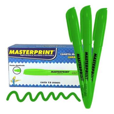 Imagem de Caneta marca texto masterprint caixa com 12 unidades, verde