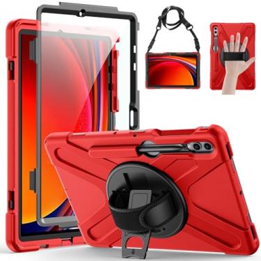 Imagem de Gerutek Capa para Samsung Galaxy Tab S10 Plus/S9 Plus/S9 FE Plus/S8 Plus/S7 Plus/S7 FE de 12,4 polegadas, capa protetora contra quedas de corpo inteiro com protetor de tela, suporte de lápis, alça