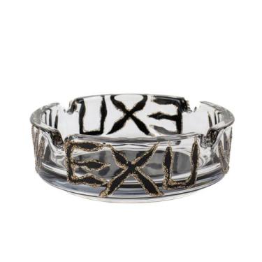 Imagem de Cinzeiro Exu Tridente Vidro Pintado Redondo 10 cm 4 Apoios - Bialluz