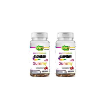 Imagem de Kit 2 Multivitamínico Gummy Unilife Bioviton 2x30 Gomas De Framboesa-Unissex