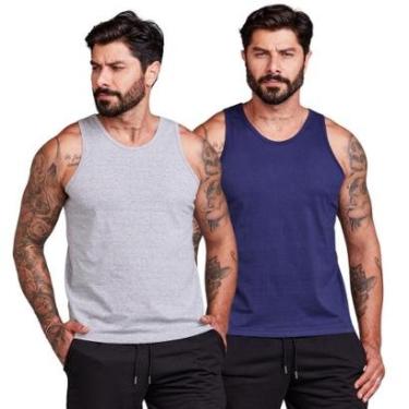 Imagem de Kit 2 Camisas Regatas Masculina Lisa-Masculino