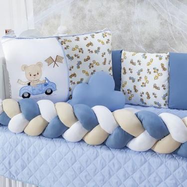 Imagem de Kit Berço Trança Safari 14 Peças 100% Algodão - Rei do Kit Berço, URSO