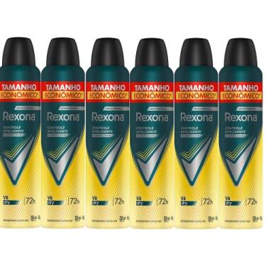 Imagem de Kit Desodorante Aerosol Rexona V8 Amarelo 250ml - 6 Unidades