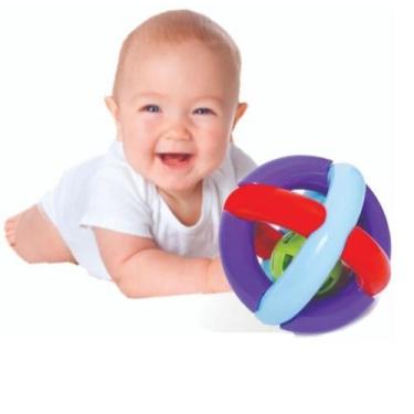 Imagem de Bola Maluquinha Brinquedo Didatico Mercotoys Leve Macia Com Chocalho, 