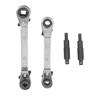 Imagem de Xiuganpo Conjunto de 2 chaves de serviço HVAC, ferramentas HVAC de 0,9 cm a 1/10.2 cm, ferramentas HVAC de 5/40.6 cm a 1/10.2 cm com 2 adaptadores, chave de refrigeração para ar condicionado e reparo