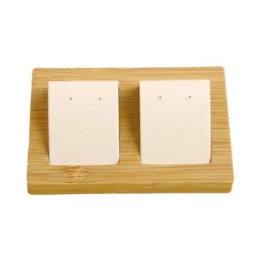 Imagem de Bandeja De Armazenamento De Joias Em Madeira De Bambu E Couro PU Avelu