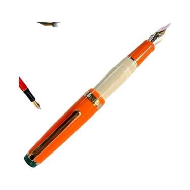 Imagem de Caneta-tinteiro Mini Curta Com Acabamento Dourado, Design Clássico, Co