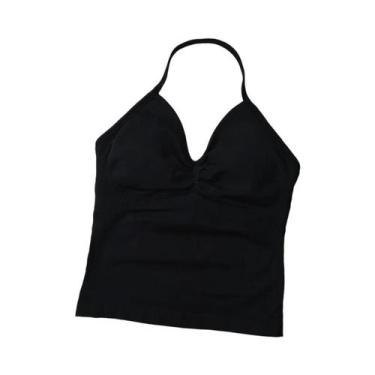 Imagem de Top De Ginástica Feminino Longline Com Alças E Costas Abertas, Top De 