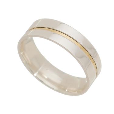 Imagem de Aliança em Prata com detalhe e Ouro Coleção Valentine