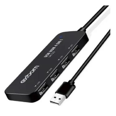 Imagem de Mini Hub Usb 2.0 4 Portas Slim 480mbps UH-25X Preto