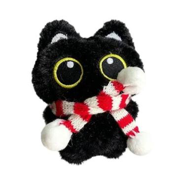 Imagem de Brinquedo De Pelúcia Gato Preto 10cm, Chaveiro Macio, Boneco De Animal