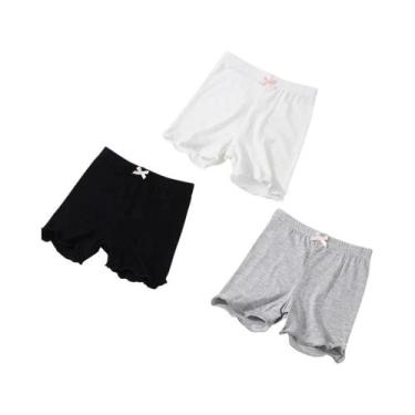 Imagem de Shorts De Verão Para Meninas Com Laço, Pacote Com 3 Peças, Roupa Íntim