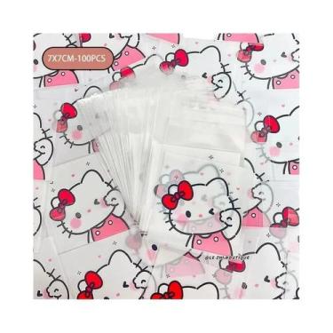 Imagem de Hello Kitty Mymelody Kawaii 100PCS Sacos Transparentes OPP Autoadesivo