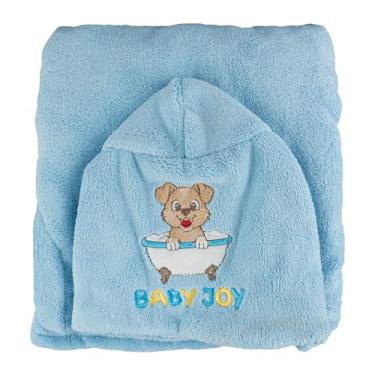 Imagem de Roupão Baby Joy Super Seca com Capuz Bordado – Cachorro Azul