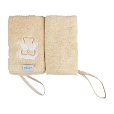Imagem de Toalha de Boca Baby Joy Super Seca com Prendedor de Chupeta Bordada 25x29 cm – Anjinho Bege