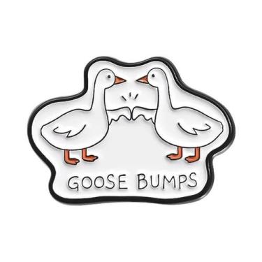 Imagem de Pins De Esmalte Engraçados Goose Bumps, Broches Personalizados De Anim