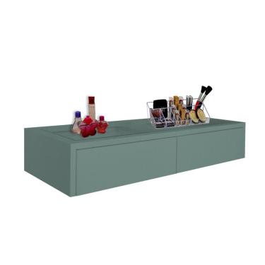 Imagem de Penteadeira Suspensa Para Maquiagem Aparador Quarto Verde Laca