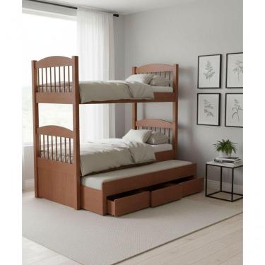 Imagem de Treliche Com Gavetas Cambará - Madeira Maciça - Castanho - Madeira Maciça - Móveis De Gramado