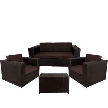 Imagem de Conjunto De Poltronas E Mesa Marrom Tabaco Classe A