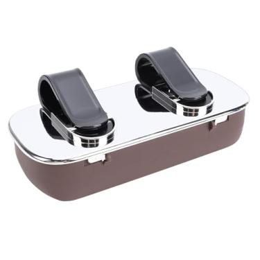 Imagem de Generic Suporte de óculos de Sol para Carro, Protetor Elegante, Economizador de Espaço, Estojo de Armazenamento de óculos Automotivos para Viseira de Sol, Organizador de Automotivos para (Marrom)