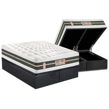 Imagem de Cama Box Baú King: Colchão Molas Ensacadas Castor Pocket Silver Star Air Max 3D + Base Gray(193X203)
