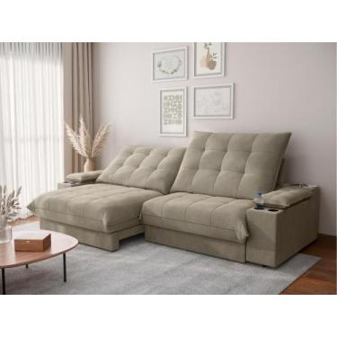 Imagem de Sofá Thor 2,90cm com Super Pillow e Molas Ensacadas Veludocristal- NET