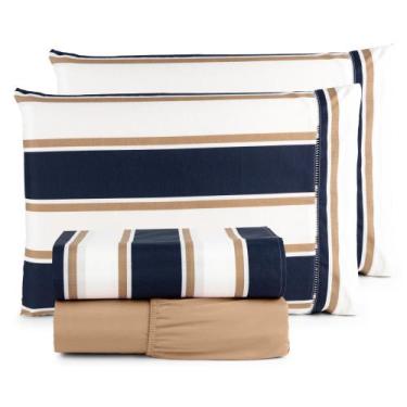 Imagem de Jogo de Cama Queen 4 Peças Estampado 100% Algodão 180 Fios  Conforto e