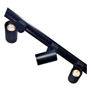 Imagem de Kit Trilho Eletrificado 80cm + 3 Spot Led 7w Preto Ou Br Estrutura Pre