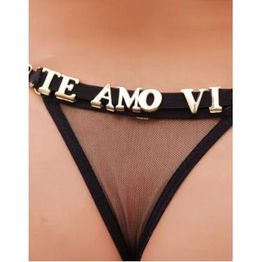 Imagem de Calcinha Com Nome Personalizável até 10 Letras - Tallyta, Preto